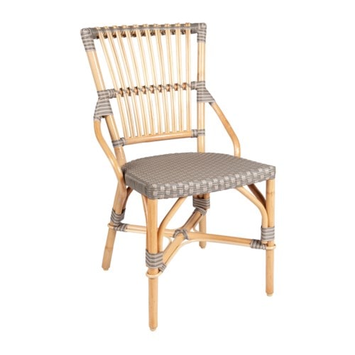 Brea Bistro Rattan Side Chair, Natural and Grey Set of 2 by Jeffan | Side Chairs | Modishstore