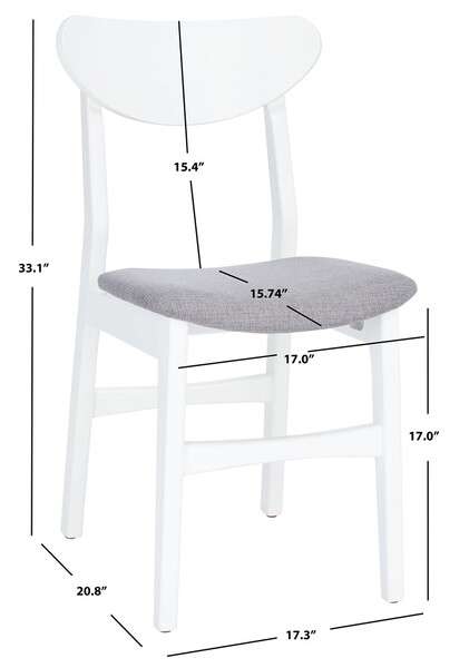 Safavieh Lucca Retro Dining Chair Set Of 2 - White | Dining Chairs | Modishstore - 3