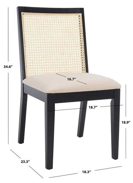 Safavieh Levy Dining Chair Set Of 2 - Black | Dining Chairs | Modishstore - 4