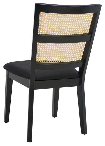 Safavieh Toril Dining Chair Set Of 2 - Black With Black Fabric Seat | Dining Chairs | Modishstore - 3