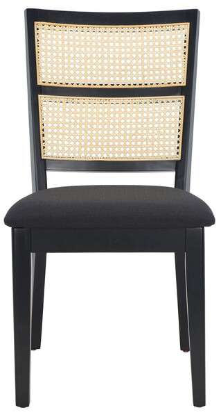 Safavieh Toril Dining Chair Set Of 2 - Black With Black Fabric Seat | Dining Chairs | Modishstore - 2