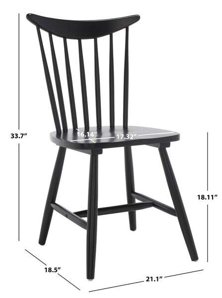 Safavieh Jodan Dining Chair Set Of 2 - Black | Dining Chairs | Modishstore - 4