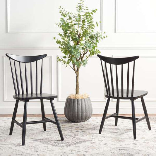 Safavieh Jodan Dining Chair Set Of 2 - Black | Dining Chairs | Modishstore