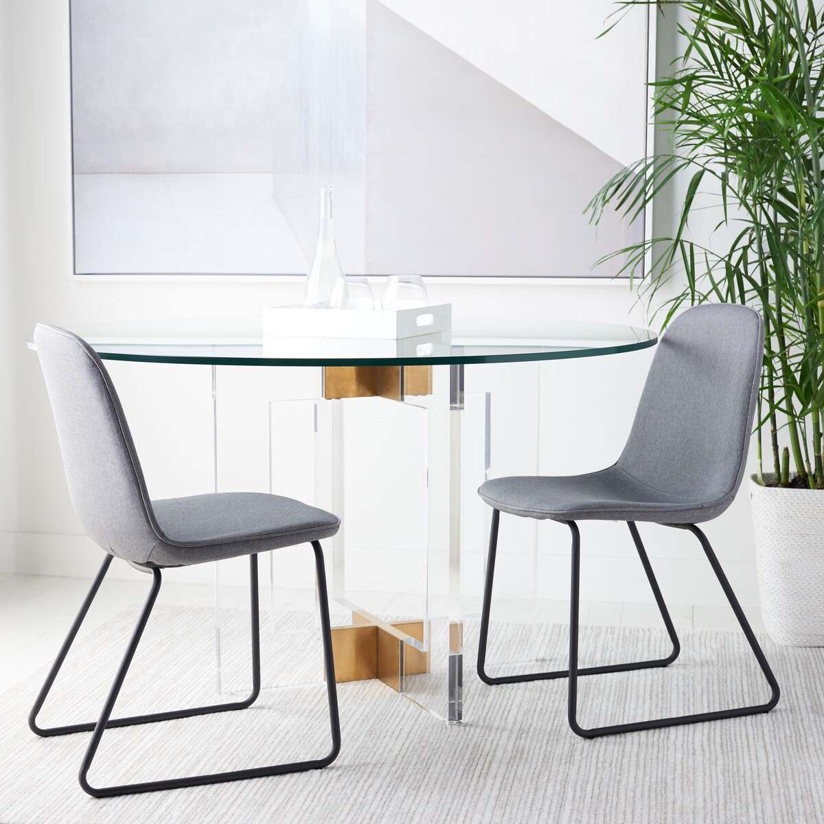 Safavieh Makalu Dining Chair Set Of 2 - Gray | Dining Chairs | Modishstore - 4