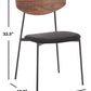 Safavieh Ryker Dining Chair Set Of 2 - Walnut | Dining Chairs | Modishstore - 4