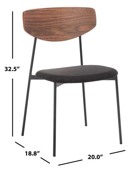 Safavieh Ryker Dining Chair Set Of 2 - Walnut | Dining Chairs | Modishstore - 4