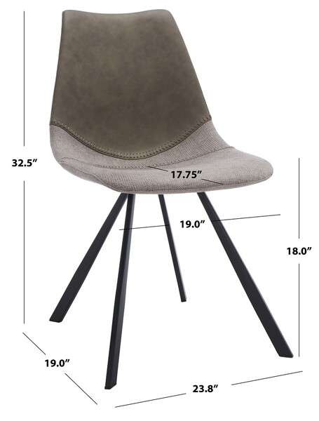 Safavieh Greer Dining Chair Set Of 2 - Gray | Dining Chairs | Modishstore - 3