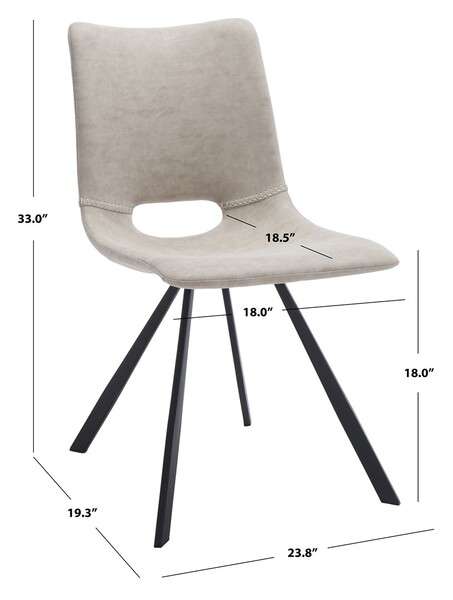 Safavieh Mika Dining Chair Set Of 2 - Stone Gray | Dining Chairs | Modishstore - 3