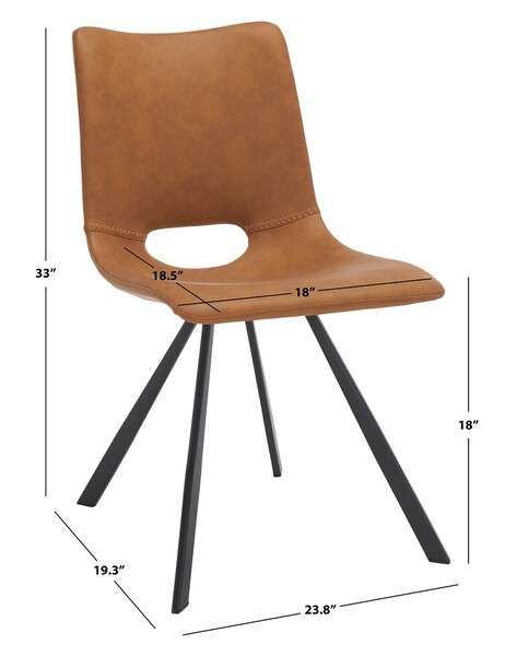 Safavieh Mika Dining Chair Set Of 2 - Cognac | Dining Chairs | Modishstore - 3