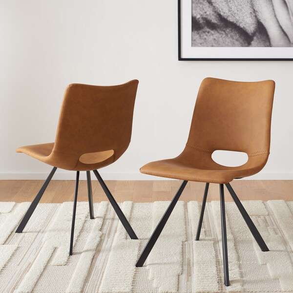 Safavieh Mika Dining Chair Set Of 2 - Cognac | Dining Chairs | Modishstore - 4