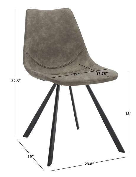 Safavieh Kayne Dining Chair Set Of 2 - Gray | Dining Chairs | Modishstore - 4
