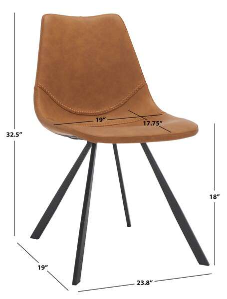 Safavieh Kayne Dining Chair Set Of 2 - Cognac | Dining Chairs | Modishstore - 4