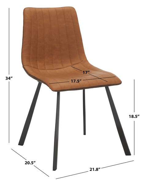 Safavieh Pryer Dining Chair Set Of 2 - Brown | Dining Chairs | Modishstore - 3