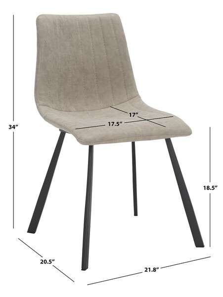 Safavieh Pryer Dining Chair Set Of 2 - Stone Gray | Dining Chairs | Modishstore - 3