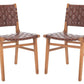 Safavieh Taika Woven Leather Dining Chair- Set of 2 | Dining Chairs | Modishstore - 2