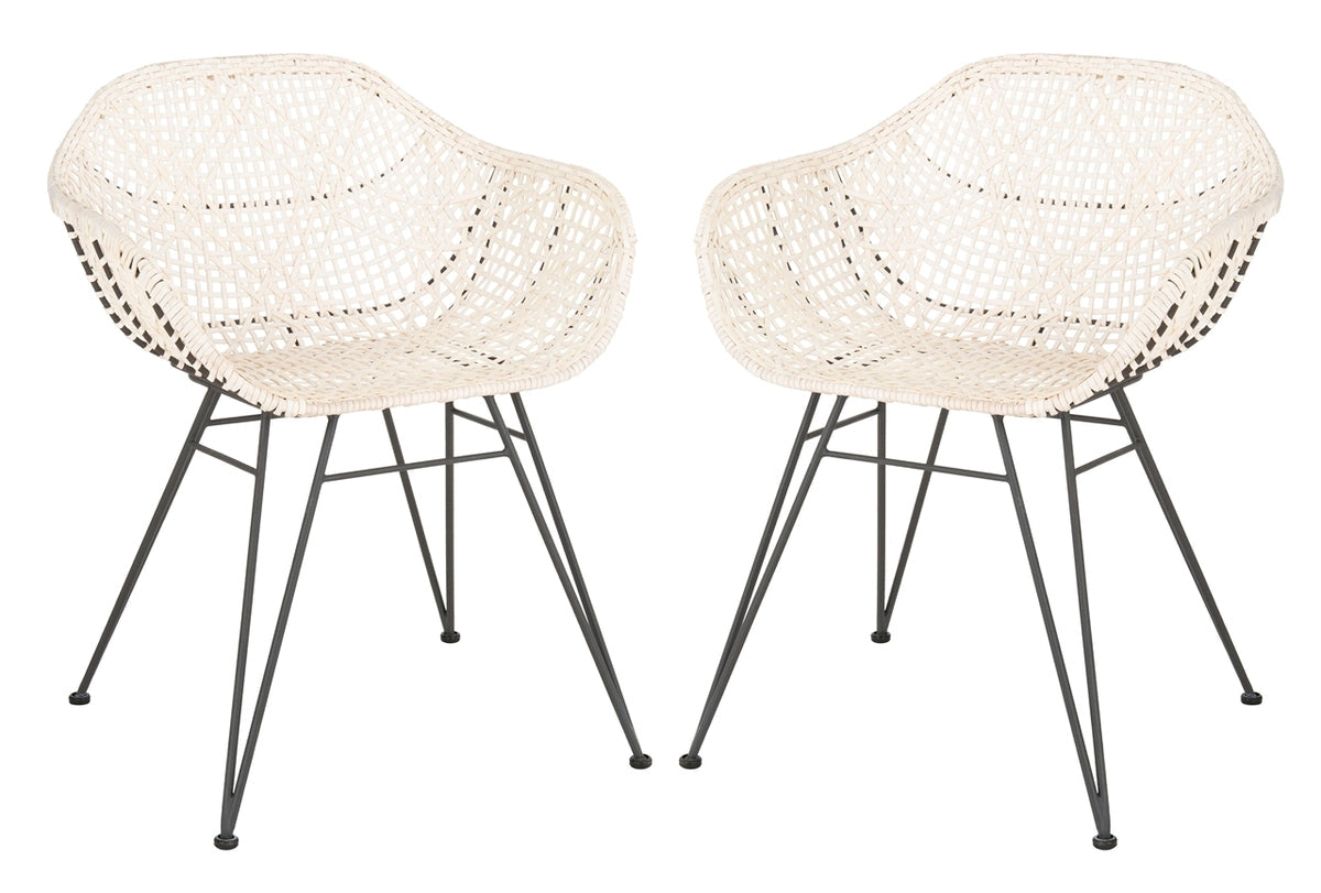 Safavieh Jadis Leather Woven Dining Chair | Dining Chairs | Modishstore - 1