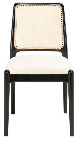 Safavieh Reinhardt Rattan Dining Chair Set Of 2 - Black | Dining Chairs | Modishstore