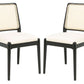 Safavieh Reinhardt Rattan Dining Chair Set Of 2 - Black | Dining Chairs | Modishstore - 2