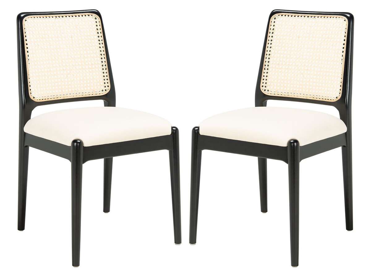 Safavieh Reinhardt Rattan Dining Chair Set Of 2 - Black | Dining Chairs | Modishstore - 2
