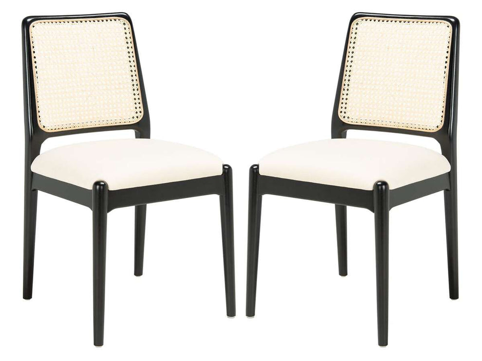 Safavieh Reinhardt Rattan Dining Chair Set Of 2 - Black | Dining Chairs | Modishstore - 2