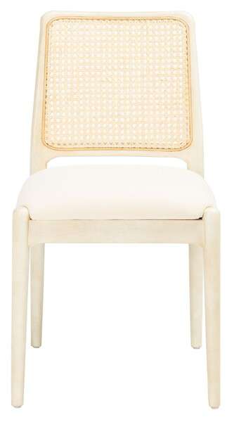 Safavieh Reinhardt Rattan Dining Chair Set Of 2 - White | Dining Chairs | Modishstore