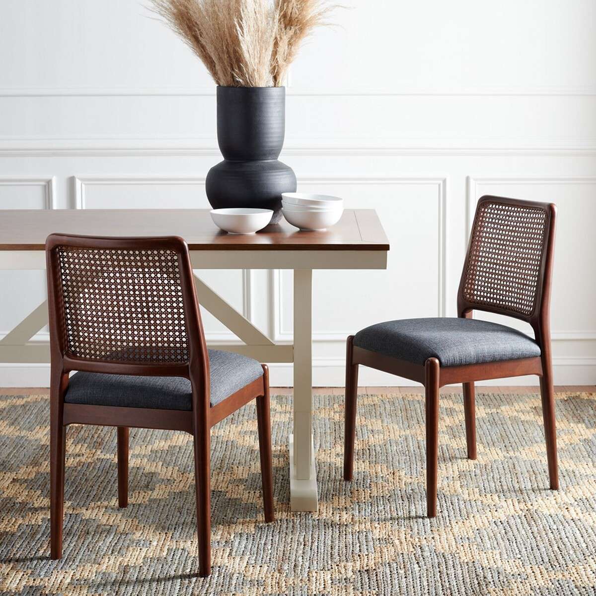 Safavieh Reinhardt Rattan Dining Chair Set Of 2 - Brown | Dining Chairs | Modishstore - 4