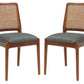 Safavieh Reinhardt Rattan Dining Chair Set Of 2 - Brown | Dining Chairs | Modishstore - 2