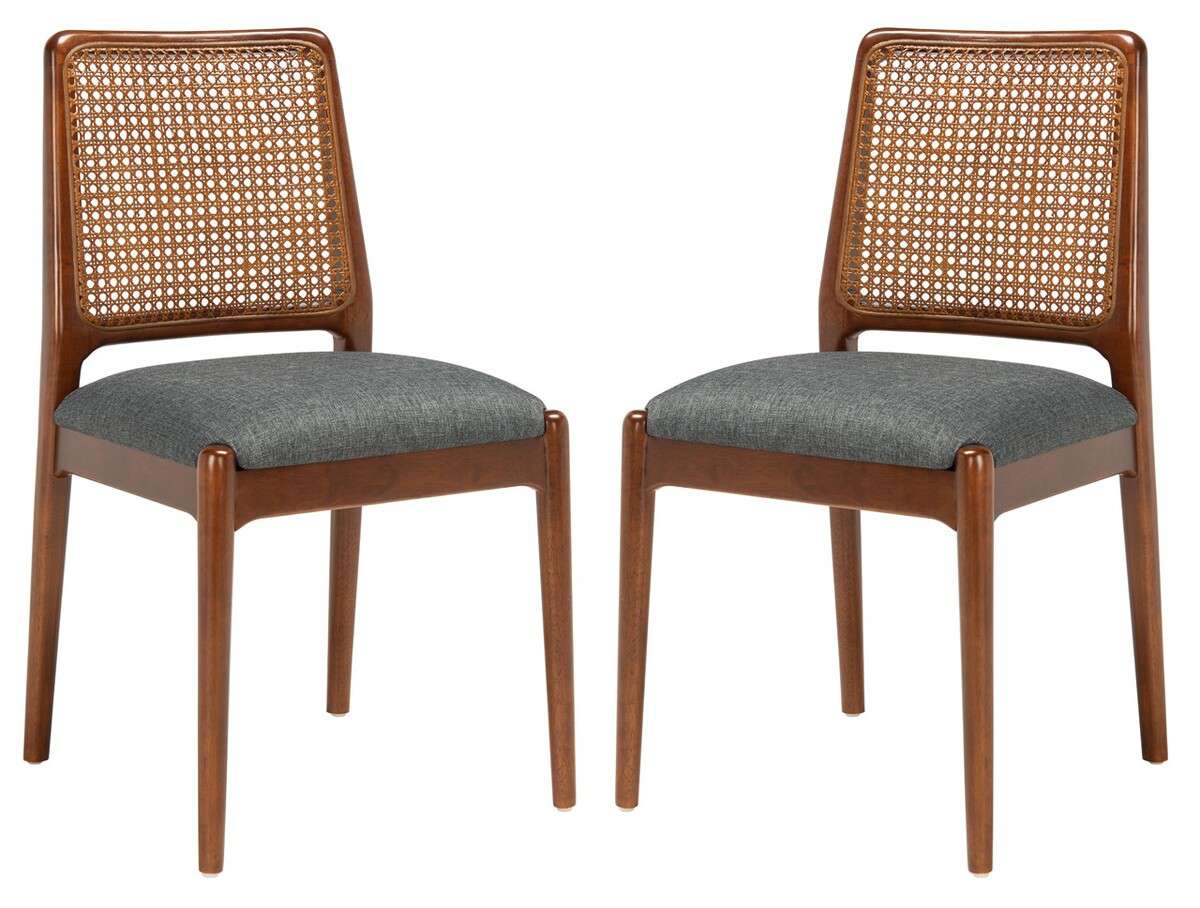 Safavieh Reinhardt Rattan Dining Chair Set Of 2 - Brown | Dining Chairs | Modishstore - 2