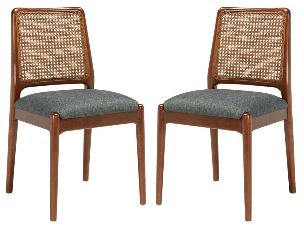 Safavieh Reinhardt Rattan Dining Chair Set Of 2 - Brown | Dining Chairs | Modishstore - 2