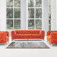 Divani Casa Delilah - Modern Orange Fabric Sofa Set | Sofas | Modishstore