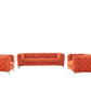 Divani Casa Delilah - Modern Orange Fabric Sofa Set | Sofas | Modishstore - 3