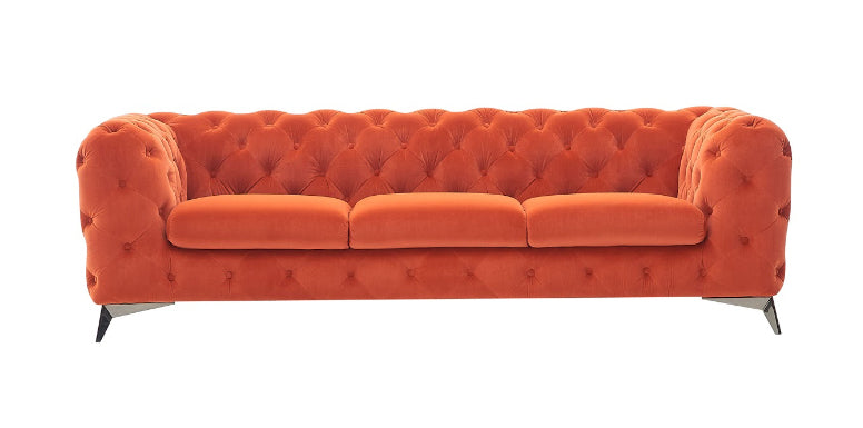 Divani Casa Delilah - Modern Orange Fabric Sofa Set | Sofas | Modishstore - 4