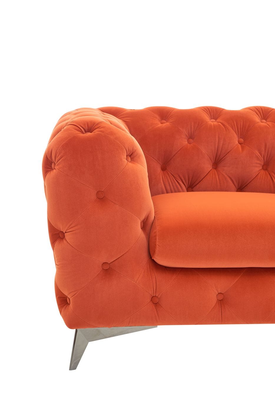 Divani Casa Delilah - Modern Orange Fabric Sofa | Sofas | Modishstore - 3