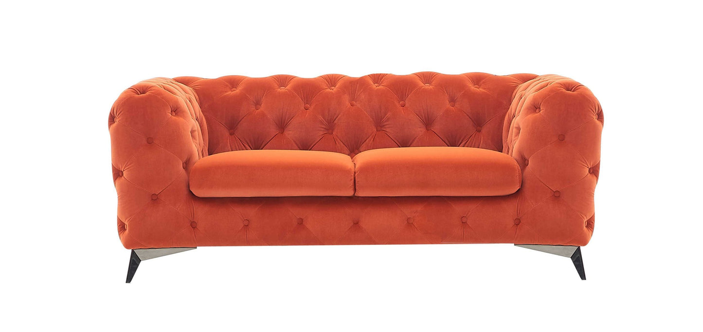 Divani Casa Delilah - Modern Orange Fabric Sofa Set | Sofas | Modishstore - 5
