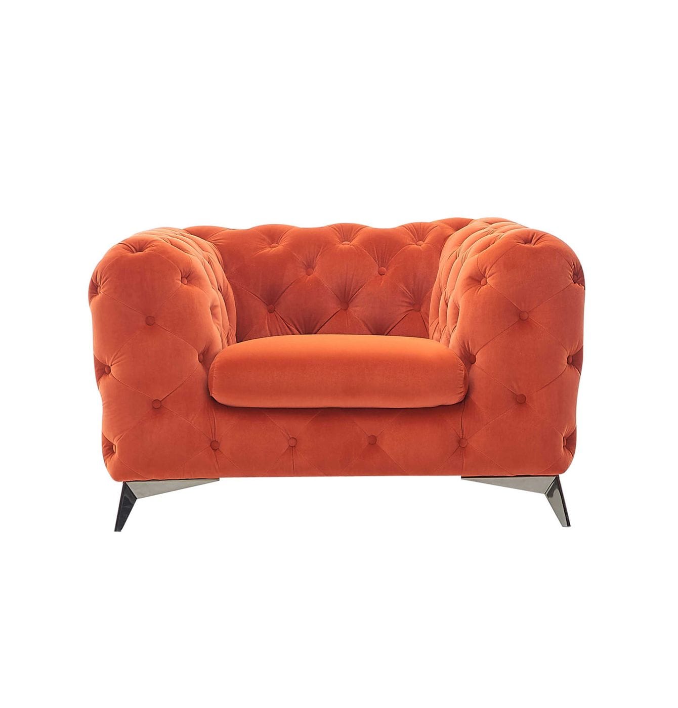 Divani Casa Delilah - Modern Orange Fabric Chair | Modishstore | Lounge Chairs