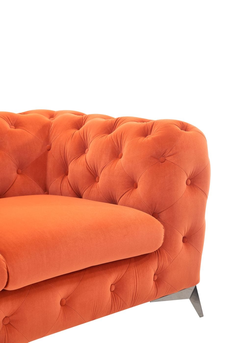 Divani Casa Delilah - Modern Orange Fabric Chair-3
