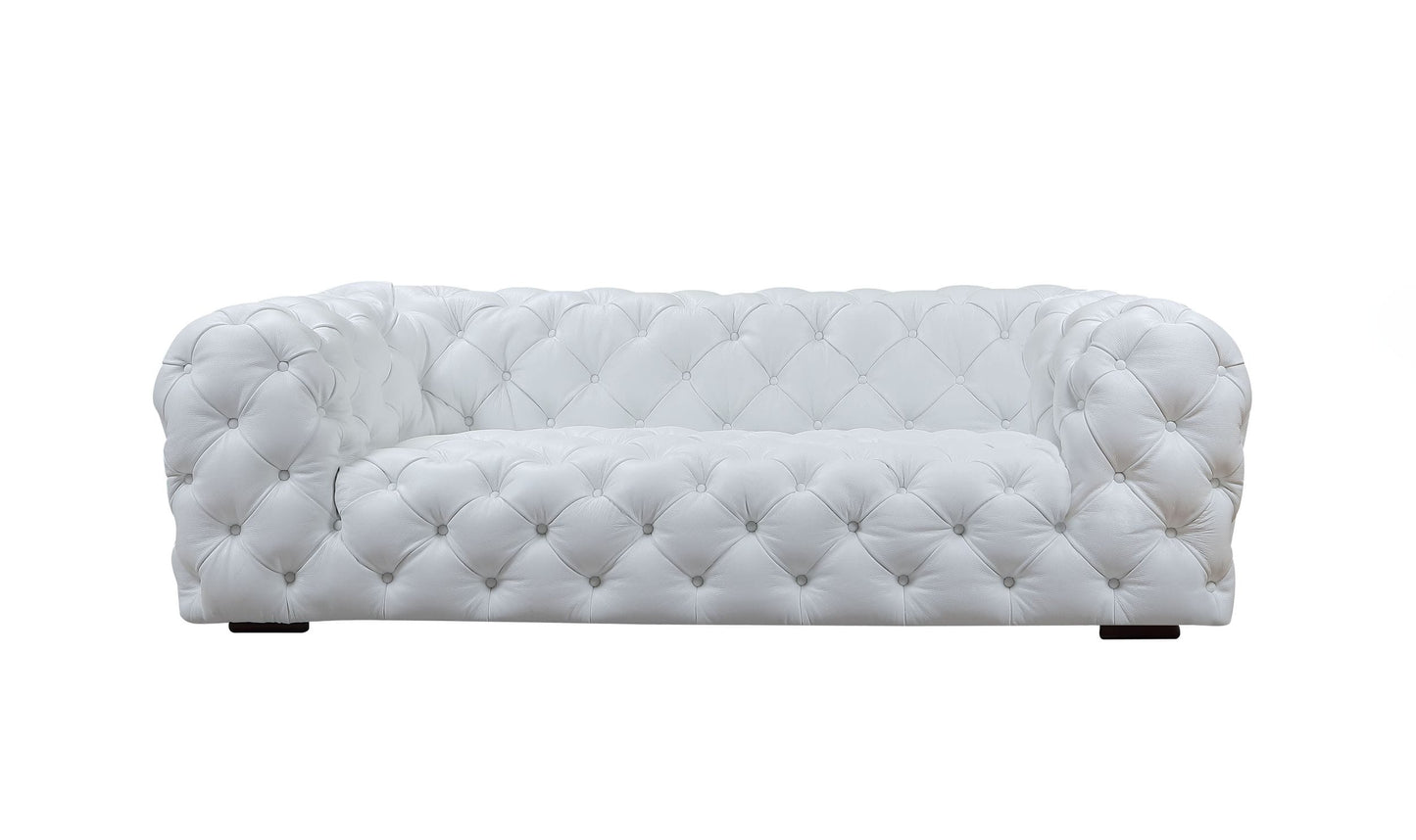 Divani Casa Dexter - Transitional White Full Italian Leather Sofa | Modishstore | Sofas