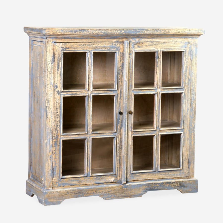 Promenade Mindi Wood Glass Pane 2 Door Cabinets by Jeffan | Cabinets | Modishstore - 10
