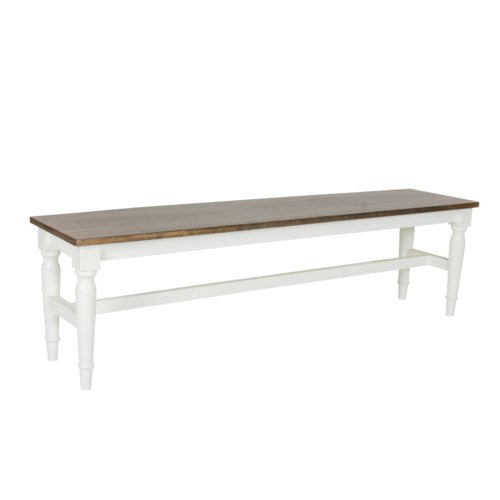 Simone Mango Wood Bench-White | Benches | Modishstore - 4