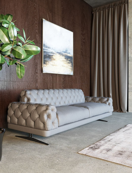 Divani Casa Sepulveda - Modern Grey Fabric Sofa | Modishstore | Sofas