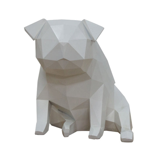 Modrest Dog - Geometric White Sculpture | Modishstore | Sculptures