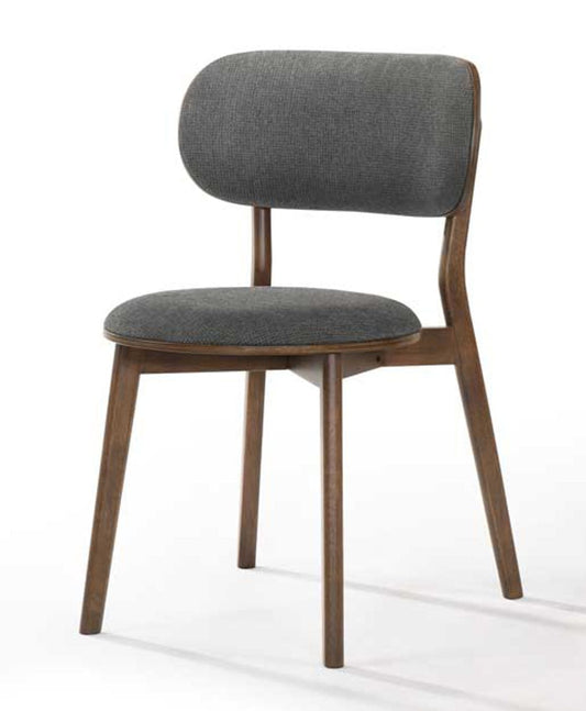 Modrest Donald - Modern Dark Grey & Walnut Dining Chair (Set of 2) | Modishstore | Dining Chairs