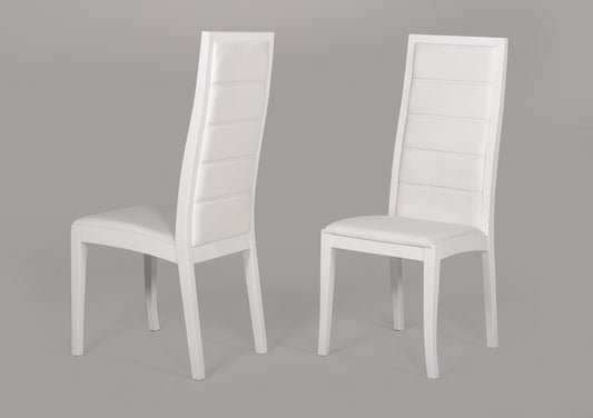 Donna - Contemporary White Leatherette Dining Chair (Set of 2) | Modishstore | Dining Chairs