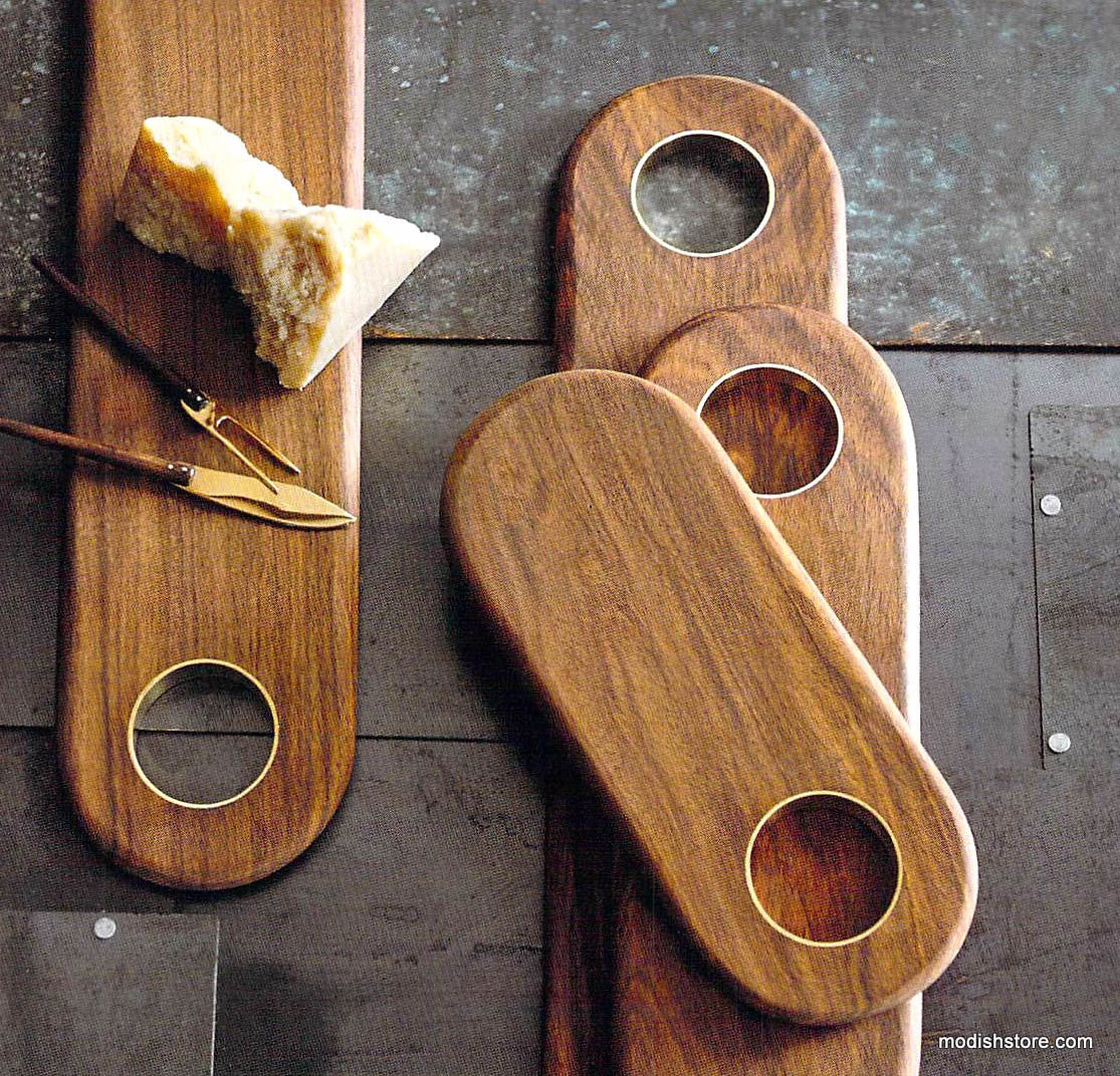 Roost Rosewood & Brass Inlay Serving Boards - Set/4