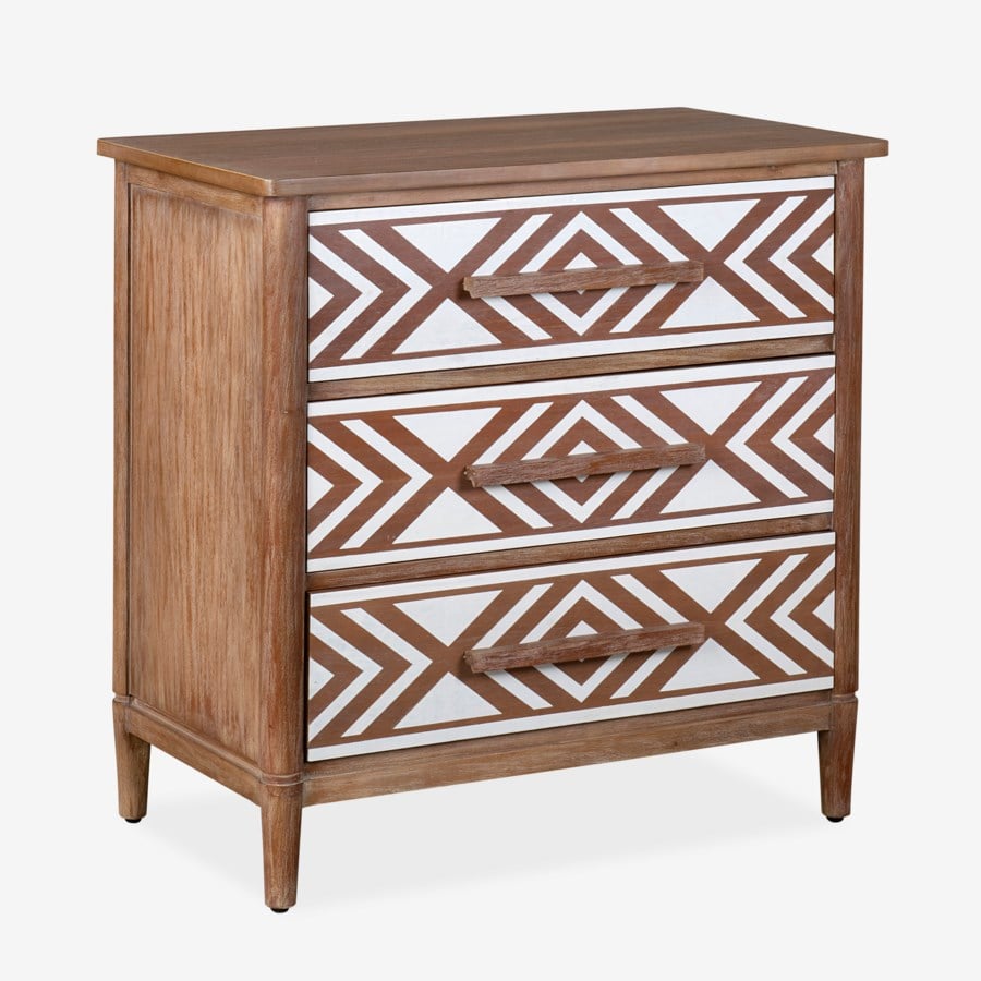 Sophie Mahogany Wood 3 Drawer Chest, Dark Brown by Jeffan | Drawers | Modishstore