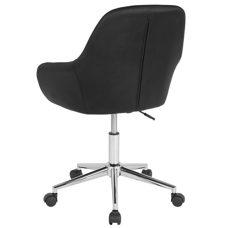 Cortana Home And Office Mid-Back Chair In Black Leathersoft By Flash Furniture | Office Chairs | Modishstore - 3