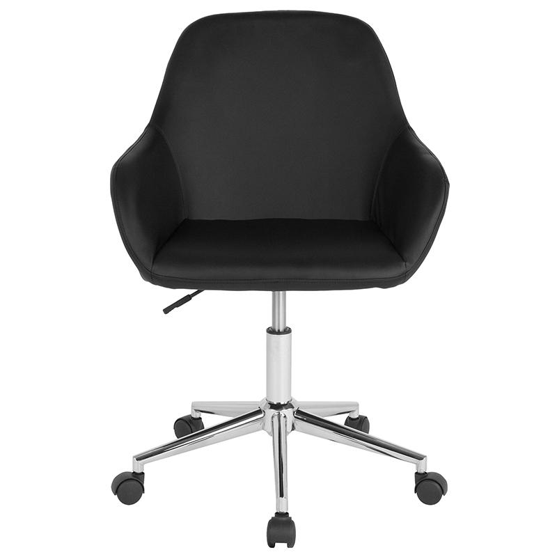 Cortana Home And Office Mid-Back Chair In Black Leathersoft By Flash Furniture | Office Chairs | Modishstore - 4