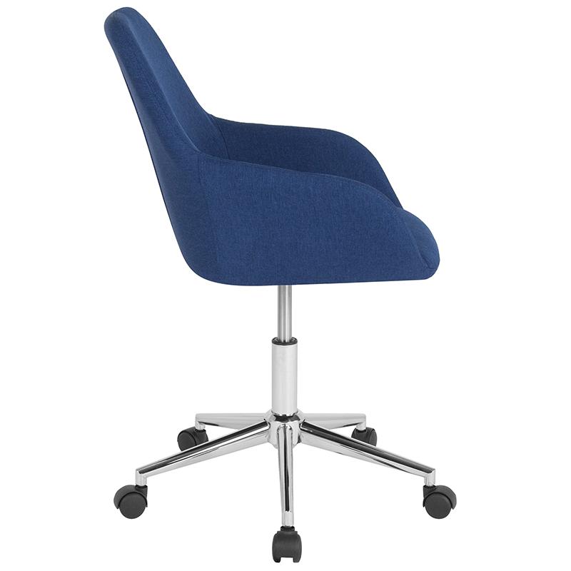 Cortana Home And Office Mid-Back Chair In Blue Fabric By Flash Furniture | Office Chairs | Modishstore - 2