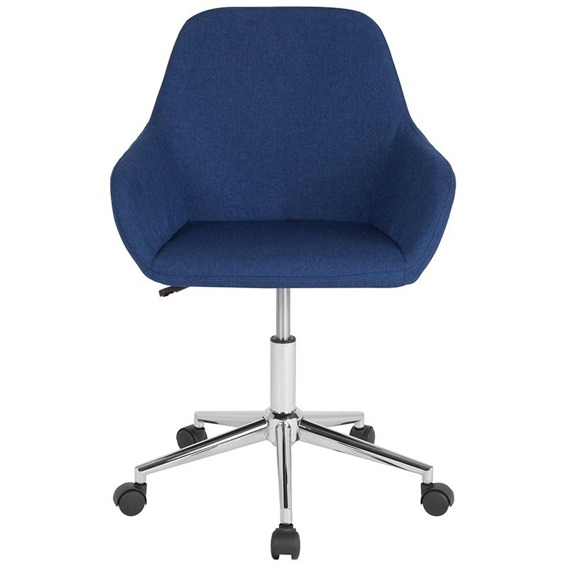 Cortana Home And Office Mid-Back Chair In Blue Fabric By Flash Furniture | Office Chairs | Modishstore - 4