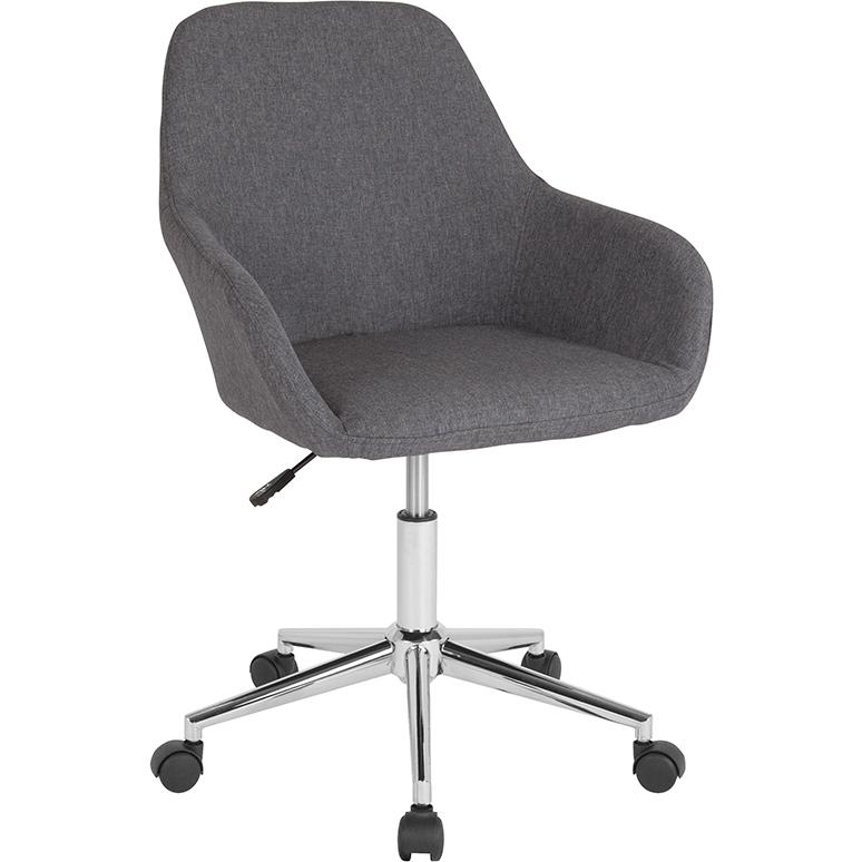 Cortana Home And Office Mid-Back Chair In Dark Gray Fabric By Flash Furniture | Office Chairs | Modishstore - 1